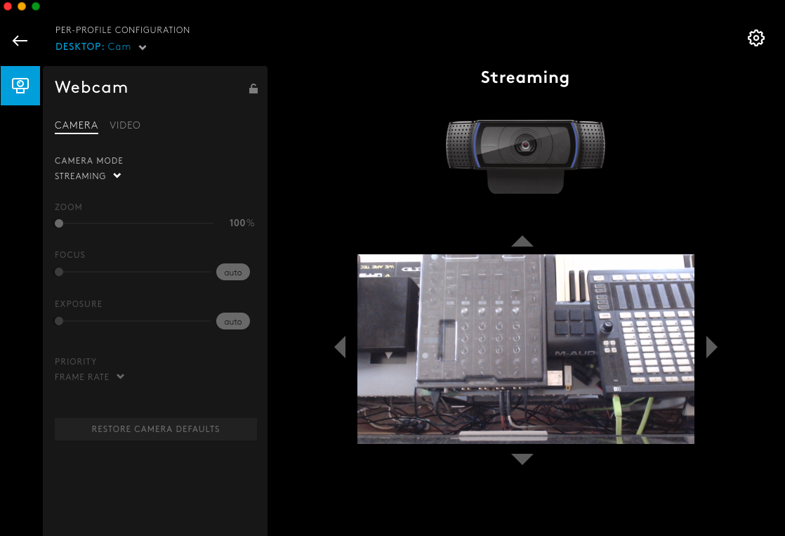 Logitech webcam settings app for mac